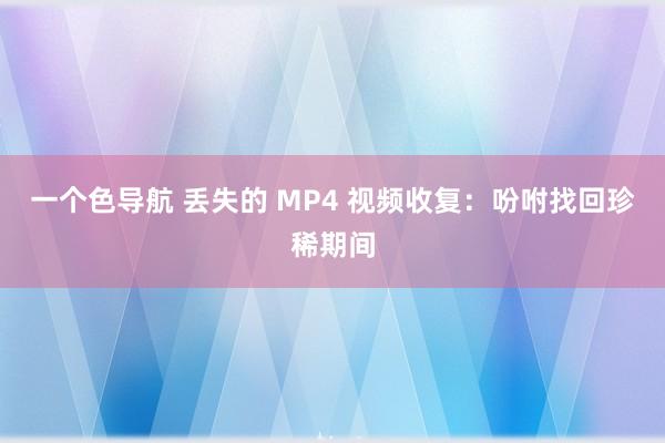 一个色导航 丢失的 MP4 视频收复：吩咐找回珍稀期间