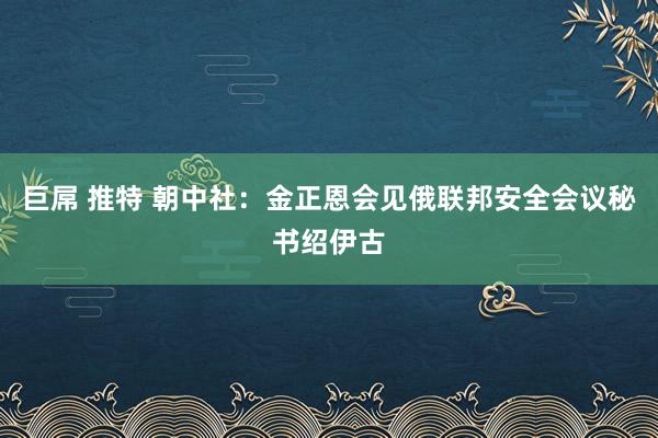 巨屌 推特 朝中社：金正恩会见俄联邦安全会议秘书绍伊古