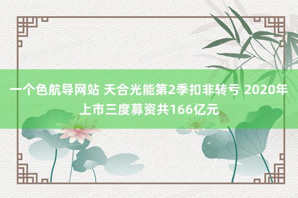 一个色航导网站 天合光能第2季扣非转亏 2020年上市三度募资共166亿元