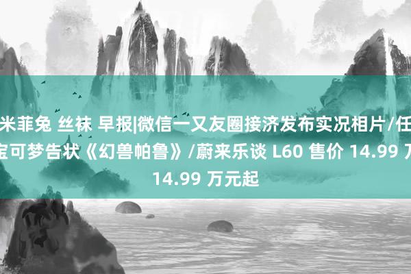 米菲兔 丝袜 早报|微信一又友圈接济发布实况相片/任天国宝可梦告状《幻兽帕鲁》/蔚来乐谈 L60 售价 14.99 万元起