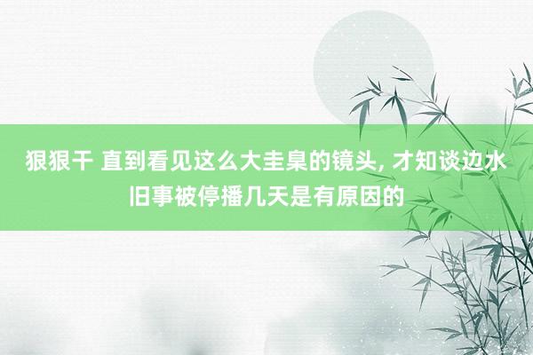 狠狠干 直到看见这么大圭臬的镜头， 才知谈边水旧事被停播几天是有原因的