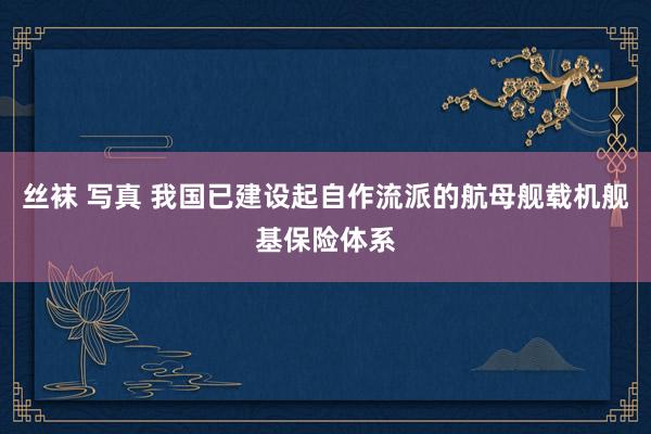 丝袜 写真 我国已建设起自作流派的航母舰载机舰基保险体系