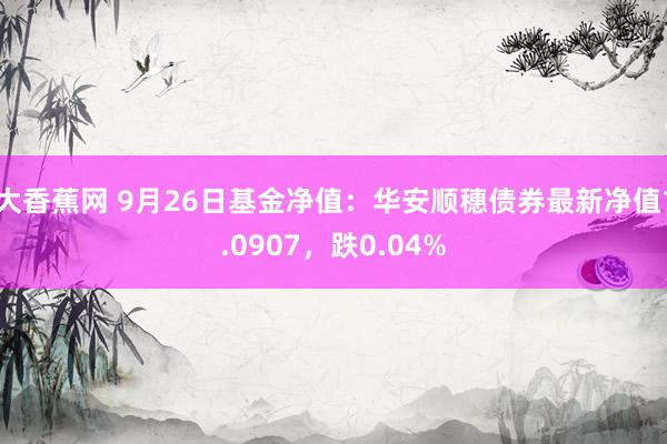 大香蕉网 9月26日基金净值：华安顺穗债券最新净值1.0907，跌0.04%