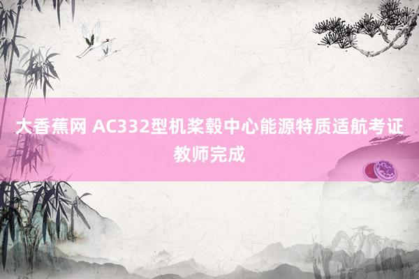 大香蕉网 AC332型机桨毂中心能源特质适航考证教师完成