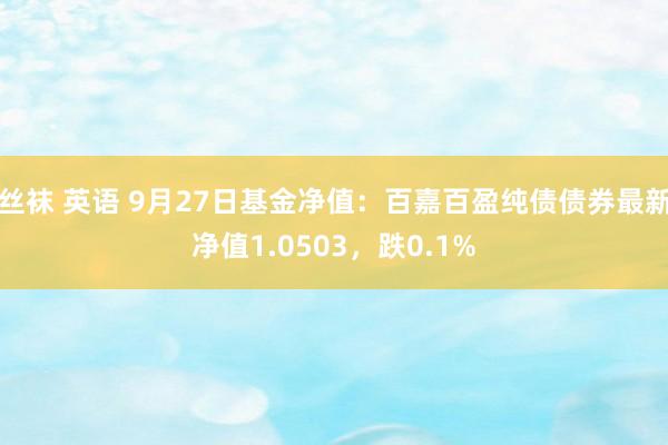 丝袜 英语 9月27日基金净值：百嘉百盈纯债债券最新净值1.0503，跌0.1%