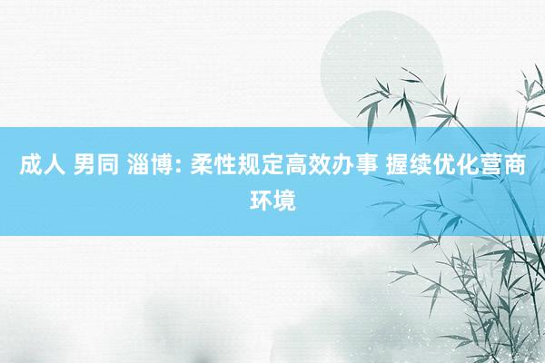 成人 男同 淄博: 柔性规定高效办事 握续优化营商环境