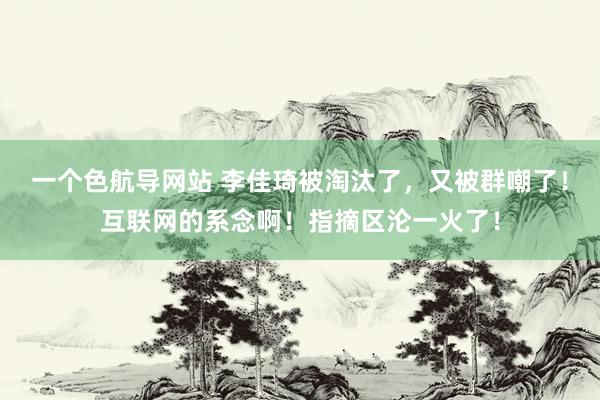 一个色航导网站 李佳琦被淘汰了，又被群嘲了！互联网的系念啊！指摘区沦一火了！