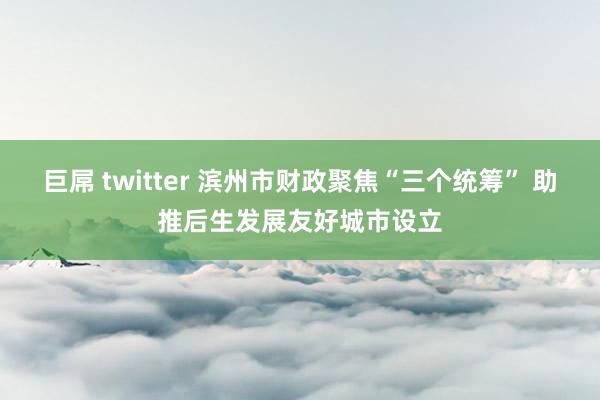 巨屌 twitter 滨州市财政聚焦“三个统筹” 助推后生发展友好城市设立