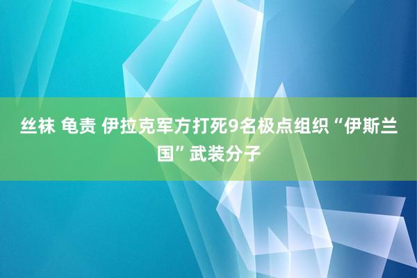 丝袜 龟责 伊拉克军方打死9名极点组织“伊斯兰国”武装分子