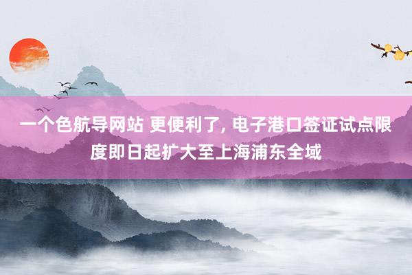 一个色航导网站 更便利了， 电子港口签证试点限度即日起扩大至上海浦东全域