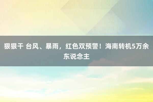 狠狠干 台风、暴雨，红色双预警！海南转机5万余东说念主