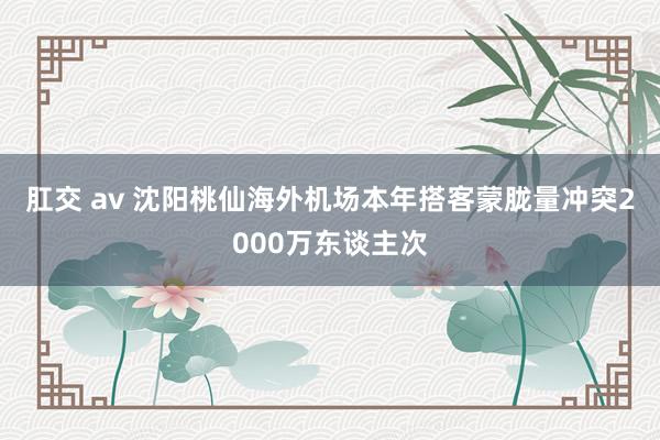 肛交 av 沈阳桃仙海外机场本年搭客蒙胧量冲突2000万东谈主次