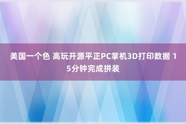 美国一个色 高玩开源平正PC掌机3D打印数据 15分钟完成拼装