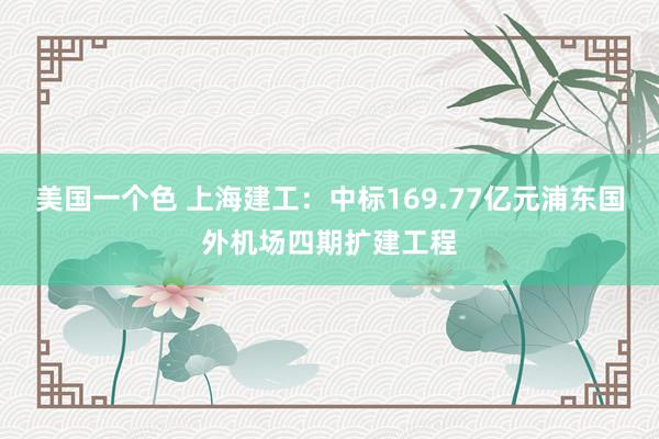 美国一个色 上海建工：中标169.77亿元浦东国外机场四期扩建工程