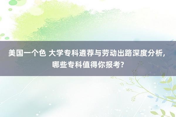 美国一个色 大学专科遴荐与劳动出路深度分析， 哪些专科值得你报考?