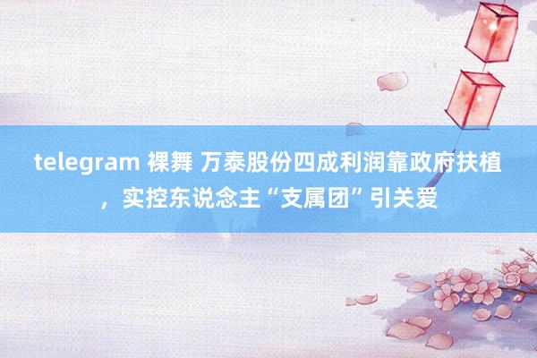 telegram 裸舞 万泰股份四成利润靠政府扶植，实控东说念主“支属团”引关爱