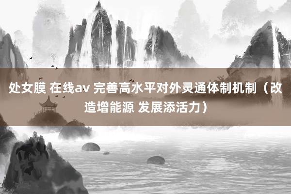 处女膜 在线av 完善高水平对外灵通体制机制（改造增能源 发展添活力）