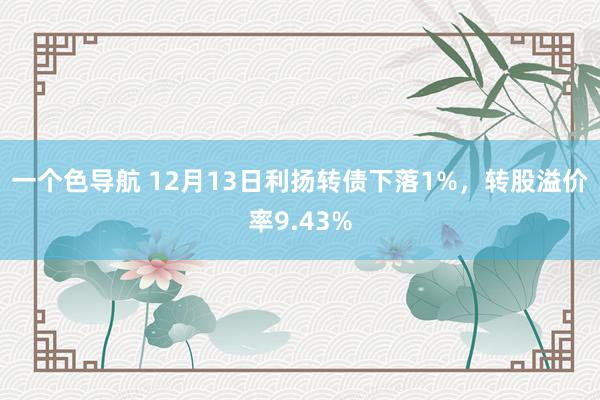 一个色导航 12月13日利扬转债下落1%，转股溢价率9.43%