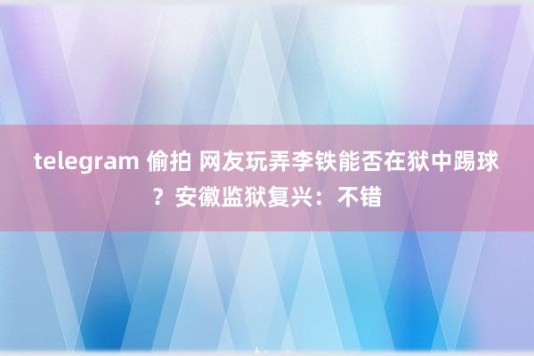 telegram 偷拍 网友玩弄李铁能否在狱中踢球？安徽监狱复兴：不错