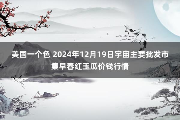 美国一个色 2024年12月19日宇宙主要批发市集早春红玉瓜价钱行情