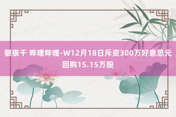 狠狠干 哔哩哔哩-W12月18日斥资300万好意思元回购15.15万股