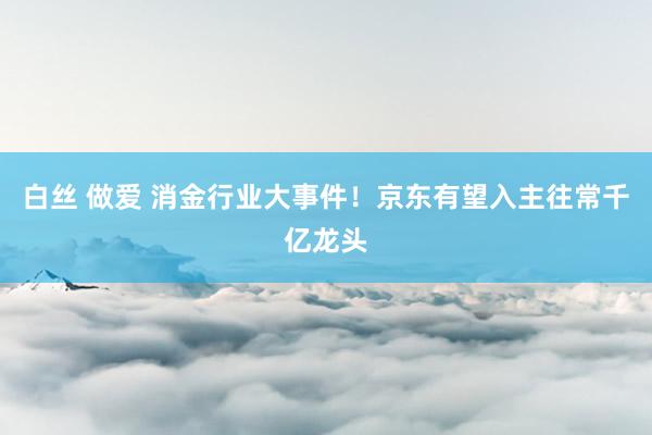 白丝 做爱 消金行业大事件！京东有望入主往常千亿龙头