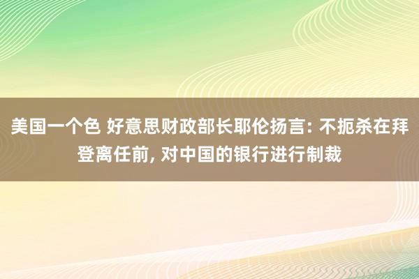 美国一个色 好意思财政部长耶伦扬言: 不扼杀在拜登离任前， 对中国的银行进行制裁