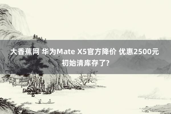 大香蕉网 华为Mate X5官方降价 优惠2500元 初始清库存了?