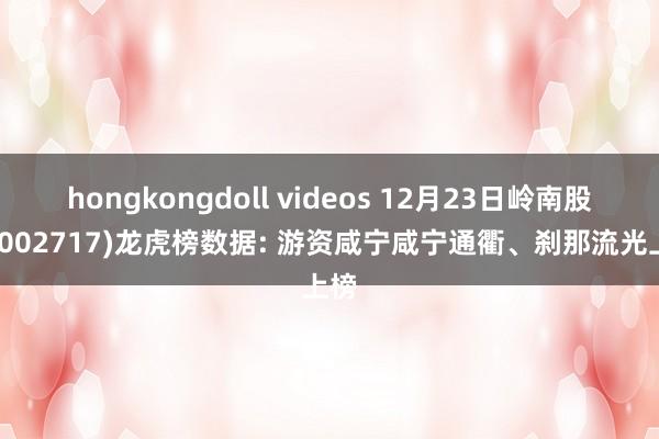 hongkongdoll videos 12月23日岭南股份(002717)龙虎榜数据: 游资咸宁咸宁通衢、刹那流光上榜