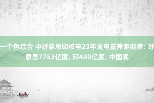 一个色综合 中好意思印核电23年发电量差距断崖: 好意思7753亿度， 印480亿度， 中国呢