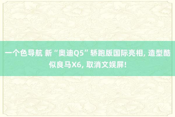 一个色导航 新“奥迪Q5”轿跑版国际亮相， 造型酷似良马X6， 取消文娱屏!