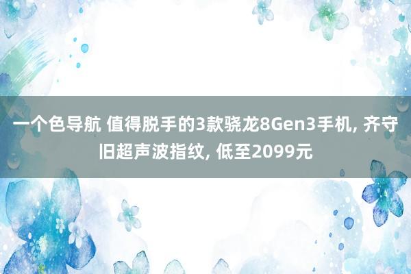 一个色导航 值得脱手的3款骁龙8Gen3手机， 齐守旧超声波指纹， 低至2099元