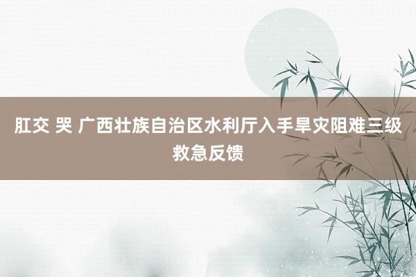 肛交 哭 广西壮族自治区水利厅入手旱灾阻难三级救急反馈